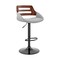 Armen Living Karter Adjustable Gray Faux Leather and Walnut Wood Bar Stool with Black Base LCKTBAWABLGR - alternate 1